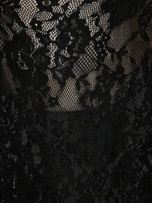 SHEIN ICON Plus Size Lace Ruched High Slit Skirt, Suitable For Music Festival And Party - Black - View 7