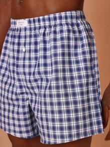 SUMWON Comfortable Woven Boxer Shorts Pack Of 2 Breathable Sleepwear Classic Elastic Waistband Relaxed Fit Summer Spring Underwear - Blue - View 8