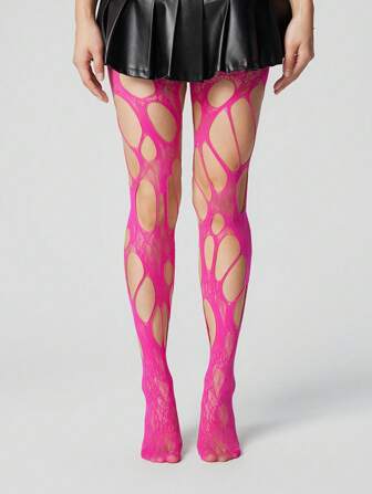 Goth 1 Paio Di Calze A Rete Personalizzate Da Donna In Stile Punk, Adatte Per Tutte Le Stagioni