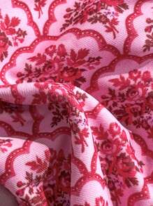 Elavelle Women's Random Print Adjustable Strap Tie-Up Two Pieces Bikini Set, Suitable For Beach Vacation, Summer - Multicolor - View 5