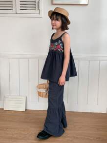 DAZY 2pcs/Set Tween Girl Tween Girl Fall Outfit - Navy Blue - View 6