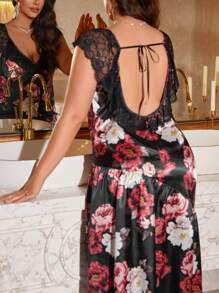 MuseNap CURVE Große Größen Rückenfreies Kleid mit Bindeträgern, minimalistische Mode geeignet für den Sommer - Verschiedenfarbig - Übersicht 1