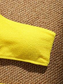 SHEIN Swim Costumi da bagno bikini da donna per l'estate, colore giallo, collo asimmetrico, stile sexy