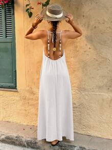 Breezaya Fashion Resort Style Women Long Dress - White - View 5