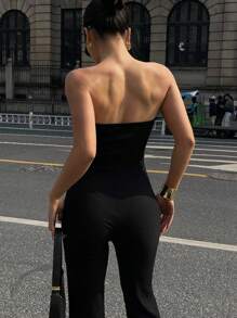 DAZY Women's Solid Color Sleeveless Jumpsuit, Simple And Fashionable, Suitable For Summer Women Jumpsuits