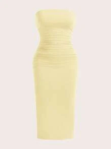 SHEIN EZwear Váy midi bó sát không tay nhiều màu dành cho nữ, thanh lịch - Nhiều màu - Xem 8
