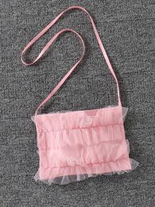 SHEIN Tween Girls' Summer Mesh Splicing Halter Dress - Pink - View 5