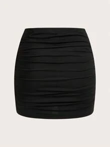 SHEIN MOD 2 件套女士休闲褶皱紧身裙套装，适合春夏季