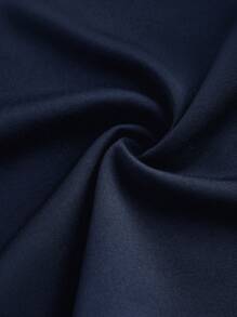 Modmama Pregnant Women Solid Color Long Sleeve Shirt, Camisole, And Shorts Casual Outfit - Navy Blue - View 9