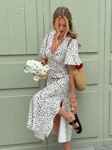 Serisse 女士碎花连衣裙，度假休闲 - 杏色 - 查看 1