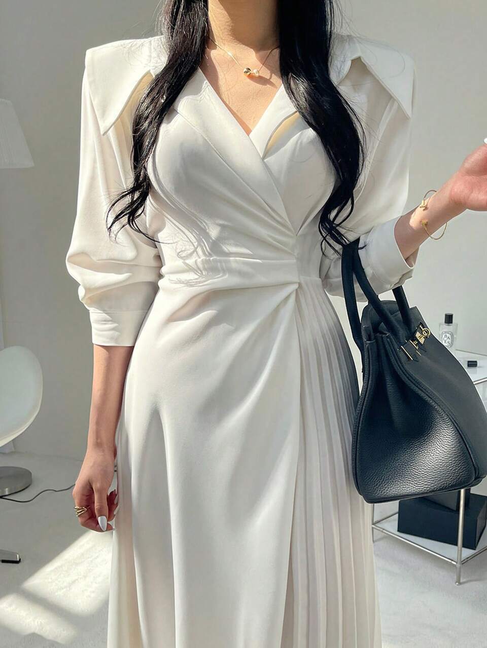 Maxi Ruffle Wrap Dress For Women Shirt Dress,Fall Dress Long Sleeve Dress