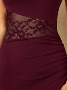 Poéselle Women's Dress Waist Lace Stitching Waist Pleat Design Women Contrast Lace Sleeveless Bodycon Side Slit Dress Women Dresses Summer Women Outfit Sundress Summer Women Dresses Summer Dress Black Women Dresses Beach Women Dresses Summer Clothes Long Dress Y2k Spring Women Dresses Spring Women Outfits Festival Outfits Spring Dress Office Women Outfits Women Clothing Casual Women Dresses Concert Women Outfit