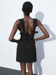 Maija 优雅的2025春夏短裙，女士休闲度假时尚连体衣，带圆环装饰，黑色亚克力，都市时尚，适合音乐节、海滩度假、日常休闲、浪漫都市度假、活动、毕业典礼