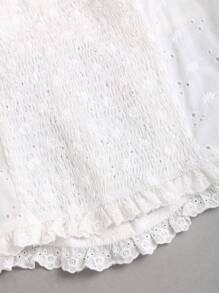 Sweetra Women's New Fashion Sexy Lace Trim Sweet Flattering Dual-Wear Blouse Top - White - View 7