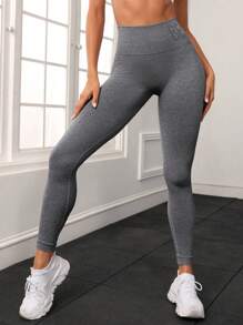 Easithlete Quần legging thể thao cạp rộng tập yoga cho nữ - Màu Xám nhạt - Xem 6