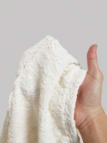 SHEIN MOD 女士杏色不对称肩部花朵刺绣时尚衬衫，音乐节，西部风女装，可爱夏季上衣 - 杏色 - 查看 5