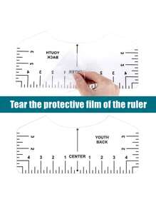 8 件 T 恤尺指南乙烯基对齐套件尺子家具工具 T 恤居中对齐尺 T 恤尺用于中心设计，PVC 工艺缝纫领测量配件绘图模板服装图案设计 - 白色 - 查看 8