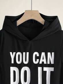 SHEIN Leap Crew Black Casual Sleeveless Top For Teen Boys, Sporty Street Punk Rock Preppy For Everyday Wear, Party, Music Festival, Suitable For Spring & Summer