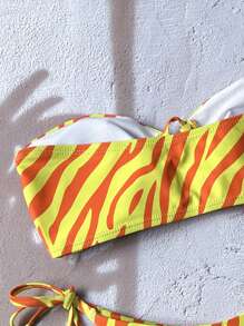 Swim Vcay Random Printed Bikini Two Pieces Swimsuit, For Beach & Vacation - Multicolor - View 4