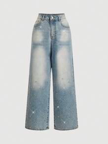 Arave 女士休闲牛仔裤，夏季时尚 - 藍色 - 查看 2