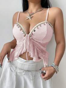 POPSWAY 大码多层荷叶边吊带背心