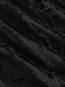 ROMWE 1pc Women Plain Solid Color Skirt, Fashionable And Suitable For Summer Gothic Women Clothes,Summer,Summerouis ,Summer Cothes Women's Concert Costumes, Rave Costumes, Carnival Costumes, Country Concert Costumes - Black - View 3