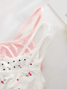 SHEIN 6pcs Set Casual & Comfortable Romantic Girl Print Lingerie Set, Kawaii - Multicolor - View 7