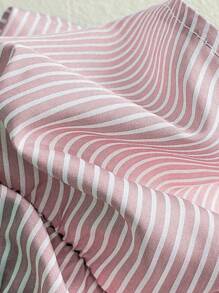 Elamini Áo hai dây sọc cho nữ, đơn giản & thời trang, phù hợp cho mùa hè - Hồng - Xem 5