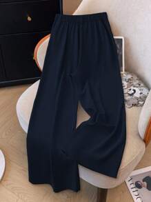 Franclia Plus Size Casual Solid Color High Waist Wide Leg Slim Fit Suit Pants Graduation, Back To School, Teacher For Women Winter Fall Autumn - Royal Blue - View 2
