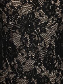 SHEIN ICON Plus Size Round Neck Lace Strap Dress, Double Layer Ruffle Hem Strap Dress, For Music Festival - Black - View 6