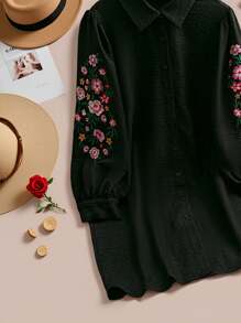 Modelyn Damski top w stylu arabskim, swobodny, w dużych rozmiarach, prosty i modny do codziennego noszenia