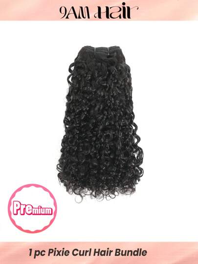 Pixie Curl Super Double Drawn Hårbuntar Naturlig Svart Färg Rå Virgin Nagelband Justerat Människohår En Hår Donator 12a Grade SSD Full End