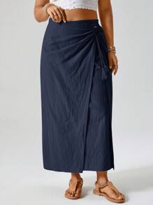 Freevana Váy midi dài vừa phải có khoen chữ O trang trí cho nữ cỡ lớn, phong cách phương Tây Boho Bohemian thập niên 90, mùa hè, kín đáo, vừa vặn với Ibiza, váy dự tiệc mùa xuân Old Money - Màu xanh hải quân - Xem 7