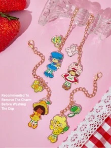 Strawberry Shortcake X SHEIN 4 件装亚克力杯配件识别标签，杯柄个性化吊坠链，适用于带柄马克杯、钥匙扣，可用于办公室、家居、生日派对、礼品创意、情人节、春夏、假期等场合。 - 彩色 - 查看 8