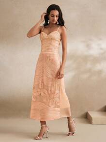 Anewsta Top de canesú con escote en V bordado elegante para mujer, de alta calidad y elaboración delicada, adecuado para verano, uso casual, vacaciones, playa, elegante, fiesta - Champán - Ver 5