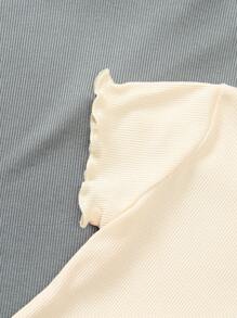 SHEIN Elladie kids 4pcs/Set Girls' Casual Solid Color Short Sleeve T-Shirt, Summer Summer Holiday - Multicolor - View 8