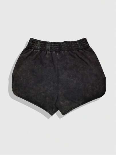 Men's Racing Letter Print Elastic Waist Summer Casual Shorts