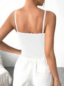 Muchica 2pcs/Set Women Lace Trim Camisole Camisole, Suitable For Summer - Black and White - View 4