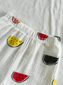 Vintaside Kids 2pcs/Set Baby Boys' Cute Watermelon Pattern Short Sleeve T-Shirt And Shorts Set - Multicolor - View 4