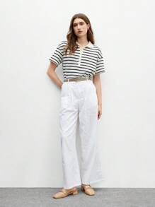 CUCCOO BIZCHIC 女士闪亮杏色漆皮链条后带方头低跟平底鞋，适合通勤、约会、聚会、派对、度假 - 杏色 - 查看 10