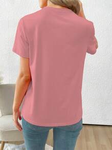 Sunday Is For Formula Racing Fans, Women Fashion Crew Neck Short Sleeve Racing Car Graphic Tee, Summer Casual Top - Redwood - View 2