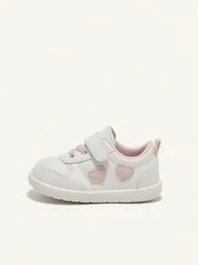 Cozy Pixies 1 Pair Girls Heart Pattern Flat Casual Sneakers, Cute & Comfortable For Daily Workout, All Season - Pink - View 8