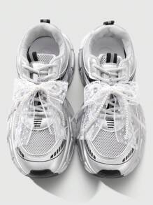 ROMWE Kawaii 2 件/套 韩式简约精致白色仿珍珠串珠蕾丝蝴蝶结鞋饰夹，时尚配饰，适合女性日常穿着和礼物