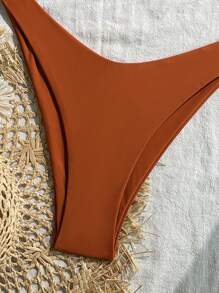 Swim Mod 女士沙滩装休闲泳衣套装，简约时尚，适合日常穿着 - 棕色 - 查看 6