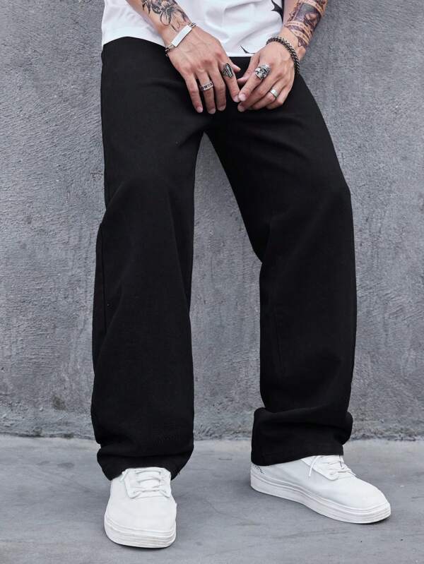 Manfinity Hypemode Jeans en jean décontracté polyvalent unicolore grande taille pour hommes