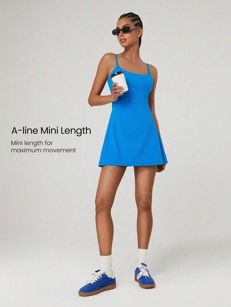 Vestido corto de cuello de escote FeatherFit™-Air con nudo, secado rápido y absorción de humedad