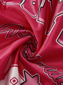 ROMWE MEN Prep 2pcs Men's Jersey V-Neck Letter Print Short Sleeve T-Shirt And Draw String Five-Pointed Star Print Shorts Set