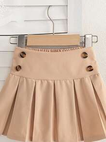 Newly Launched! Baby Girls' High - Waisted Pleated Skirt. It Offers Comfort, Combines Fashion And , Exudes Elegance, Sweetness, And Cuteness. With A Unique Academic Style, It's A Must - Have For Daily Wear And Outings.