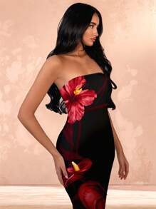 SHEIN BAE Summer Sleeveless Floral Print Dress / Beach Resort Dress/Easter Dress/Elegant Dresses For Party/ Dresses For Women Elegant/Easter/Beach Outfits For Woman/Vacation Outfits Women/Easter Dress Women/Easter Dress/Elegant Dresses For Party/ Dresses For Women Elegant/Easter/Beach Outfits For Woman/Vacation Outfits Women/Easter Dress Women/Dresses Graduation/Tube Top/Dresses Graduation/Tube Top/Dresses Graduation/Tube Top