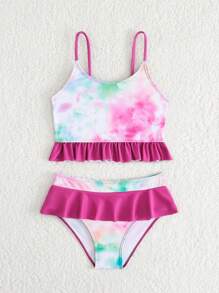 Girls Tie-Dye Swimwear, Separately Sold Family Matching Outfits Mommy And Me (4 Sets Sold Separately) - Multicolor - View 7